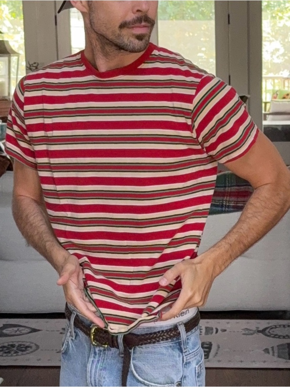 🏁 Vintage Bugle Boy Striped Made in USA Tee